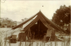 Holmes at Sawa base camp in Mozambique